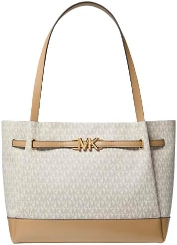 Michael Kors Reed Large Belted Logo Shoulder Bag Tote Purse Vanilla MK –  Gaby's Bags