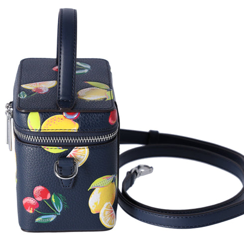 Michael Kors Sandrine Small Sequined Lemon Print Crossbody Bag Vanity Case Michael Kors Handbags