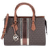 Michael Kors Sheila Medium Signature Logo and Metallic Satchel Brown Gold Michael Kors Handbags