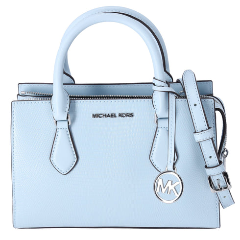 Michael Kors Sheila Small Faux Saffiano Leather Satchel Vista Blue Michael Kors Handbags