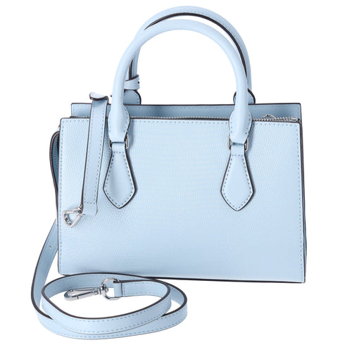 Michael Kors Sheila Small Faux Saffiano Leather Satchel Vista Blue Michael Kors Handbags