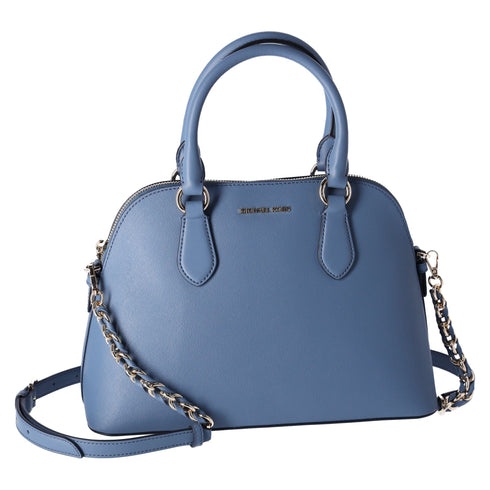 Michael Kors Veronica Medium Dome Satchel Crossbody Denim Blue Saffiano Leather Michael Kors Handbags & Purses