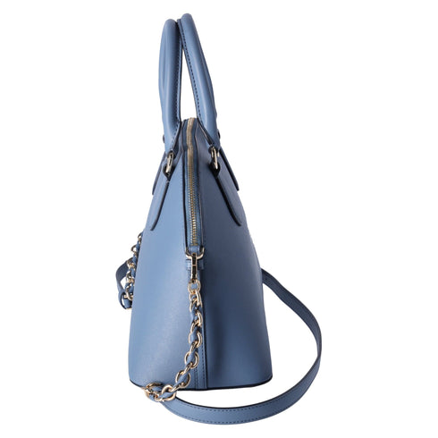Michael Kors Veronica Medium Dome Satchel Crossbody Denim Blue Saffiano Leather Michael Kors Handbags & Purses