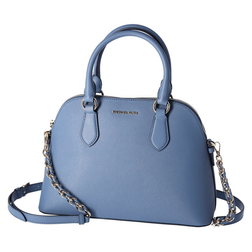 Michael Kors Veronica Medium Dome Satchel Crossbody Denim Blue Saffiano Leather Michael Kors Handbags & Purses