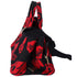 PRADA Canapa Tote Bag Black Red Canvas Leaves Print PRADA Handbags