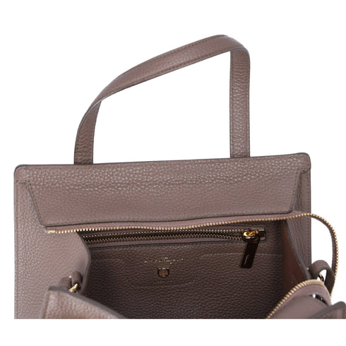 Salvatore Ferragamo Amy Handbag Gray Beige Leather Small Crossbody Salvatore Ferragamo Handbags