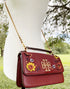 Tory Burch Britten Embellished Mini Top Handle Bag Crossbody Blood Red Floral Tory Burch Handbags & Purses