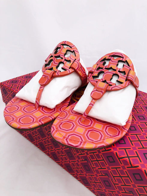 Tory Burch Miller Sandals Flip Flop Orange Coral Pink 7 or 7.5 Tory Burch Sandals & Flip Flops