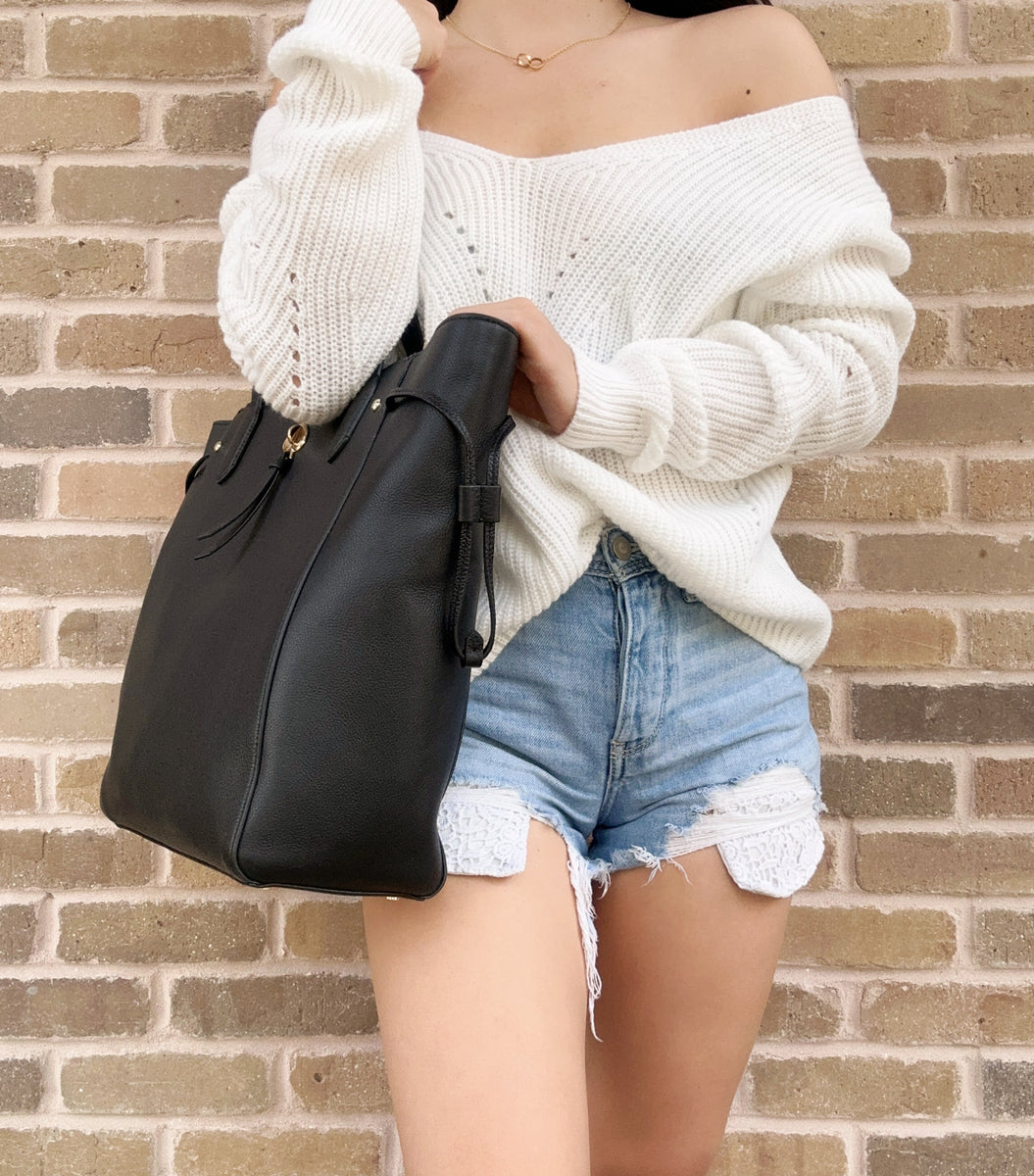 Kate Spade Marti Large Top Zip Tote Shoulder Bag Black Leather – Gaby's Bags