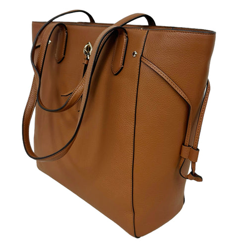 Kate Spade Marti Leather Large Top Zip Tote Warm Gingerbread Brown