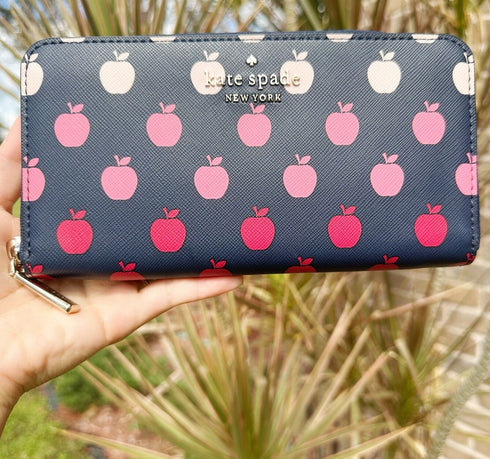 Kate Spade Staci Large Continental Wallet Orchard Degrade Print Apple Blue Multi kate spade Wallets