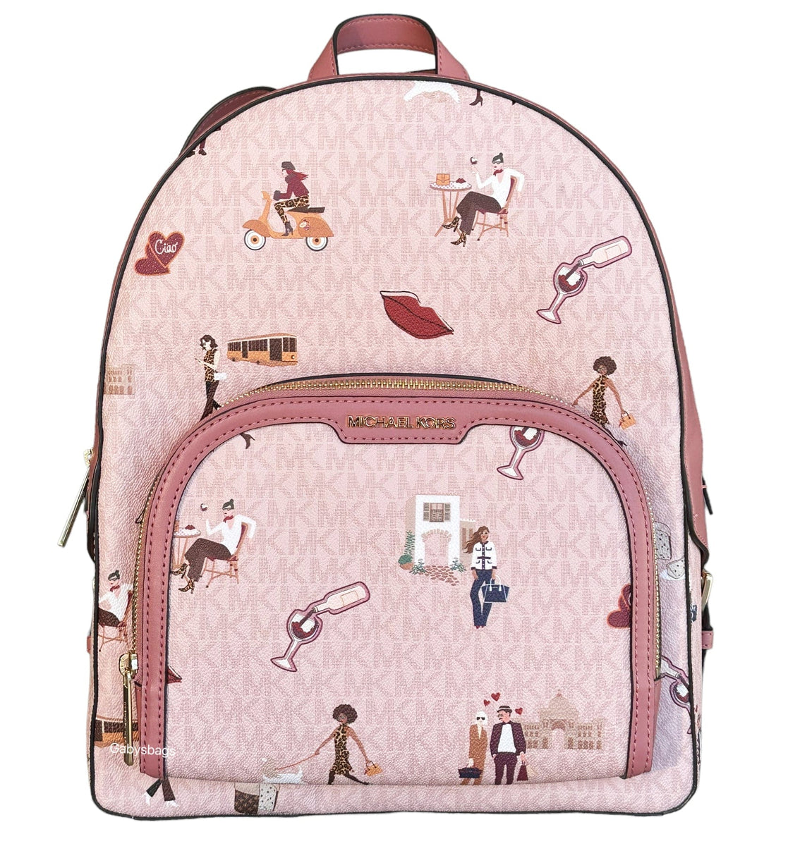 Michael Kors Jet Set Girls Jaycee Large Backpack School Bag Brown MK  Signature