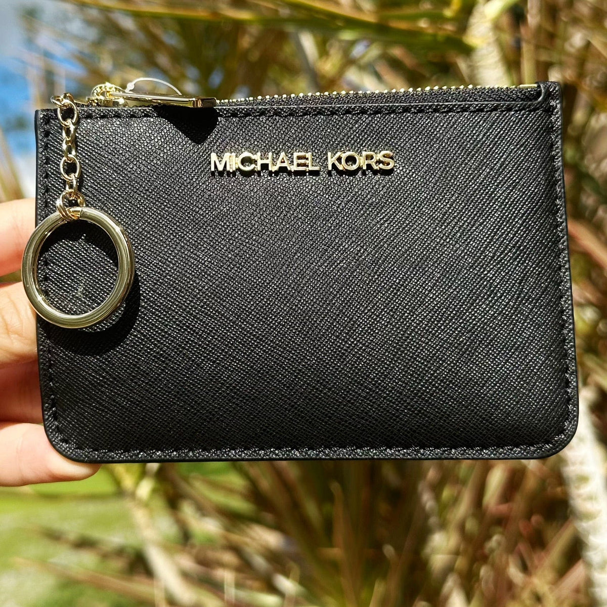 Buy Michael Kors Jet Set Travel Small Top Zip Coin Pouch with ID Holder  Saffiano Leather (Luggage) at