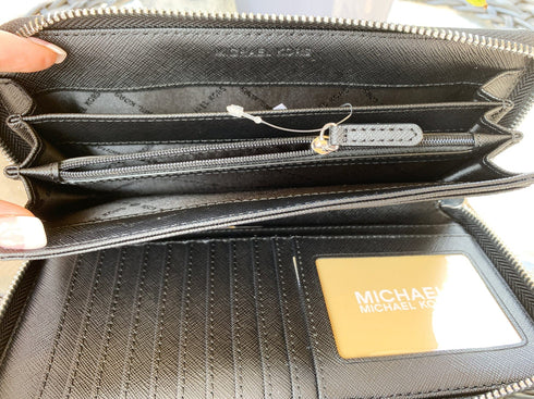 Michael Kors Jet Set Travel Continental Wallet Long Black Signature MK Michael Kors Wallets