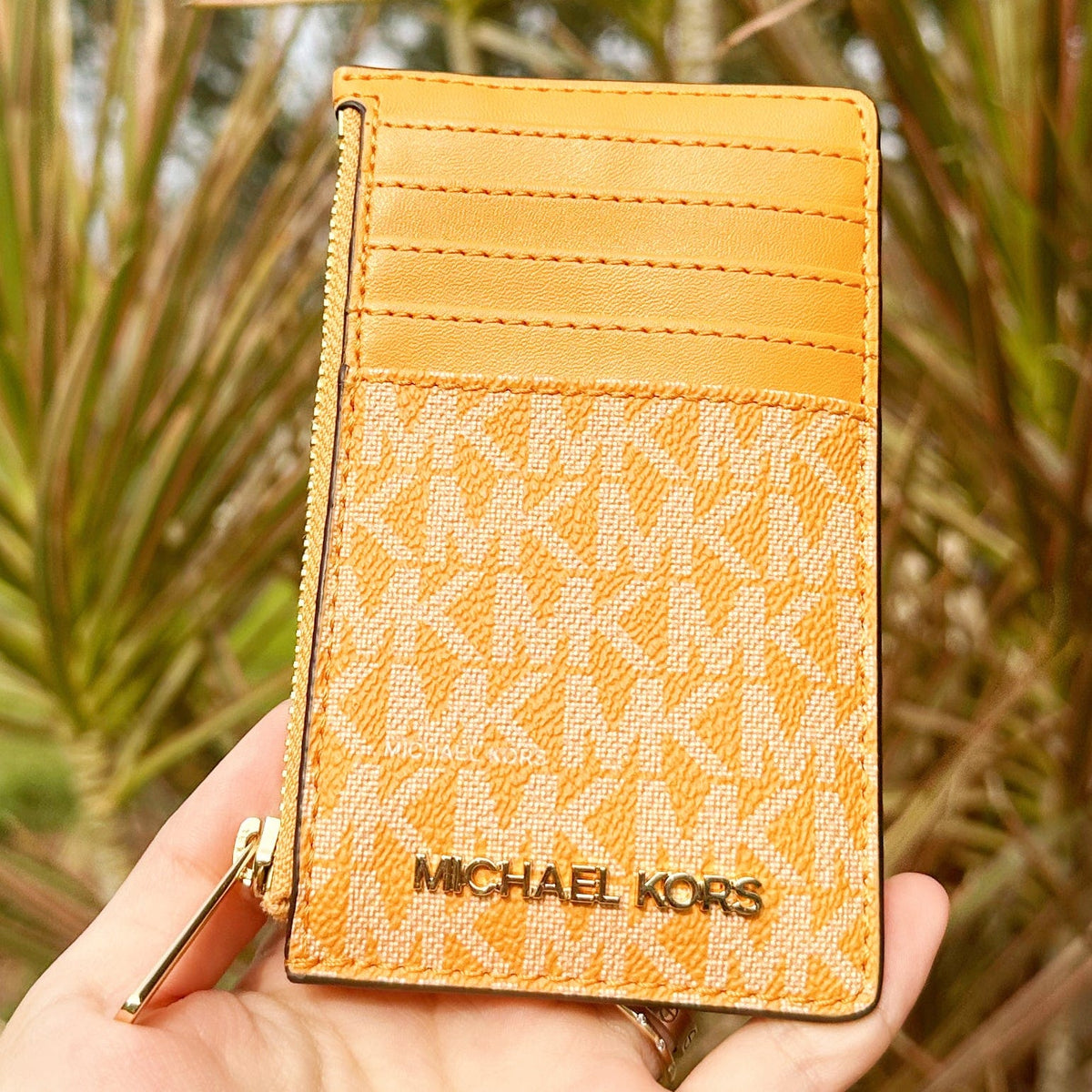 Michael Kors Jet Set Travel Medium Top Zip Card Case Wallet Coin Pouch Rose  Pink
