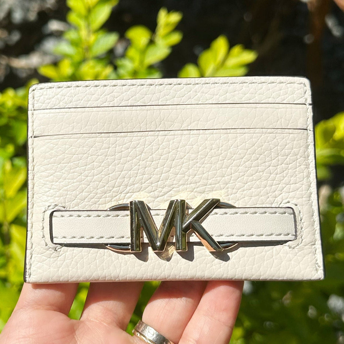 Michael Kors Reed Large Card Holder Wallet MK Signature Logo Light Sag –  Gaby's Bags