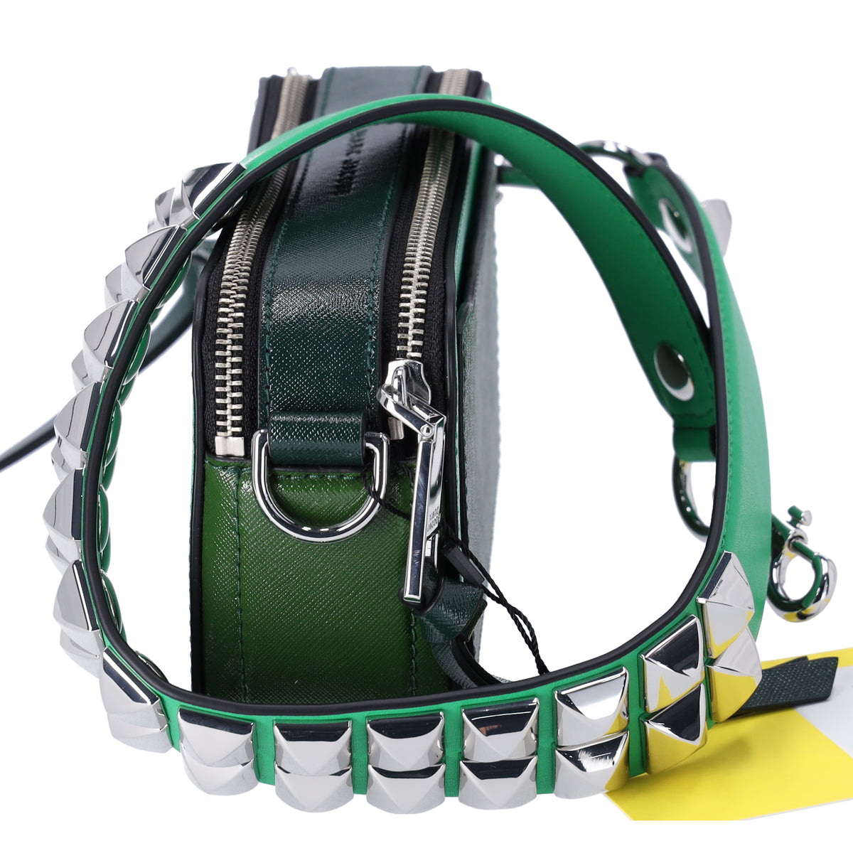 Marc Jacobs The Snapshot Shoulder Bag Studded Saffiano Leather Fern Gr