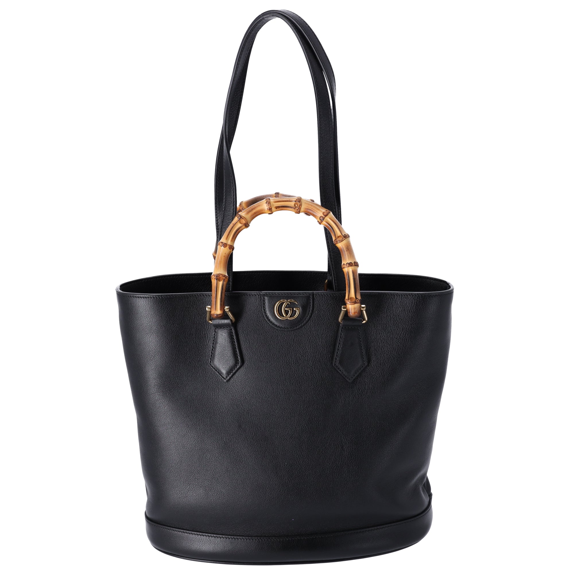 GUCCI Bamboo Diana Tote Bag 750394 Black Leather – Gaby