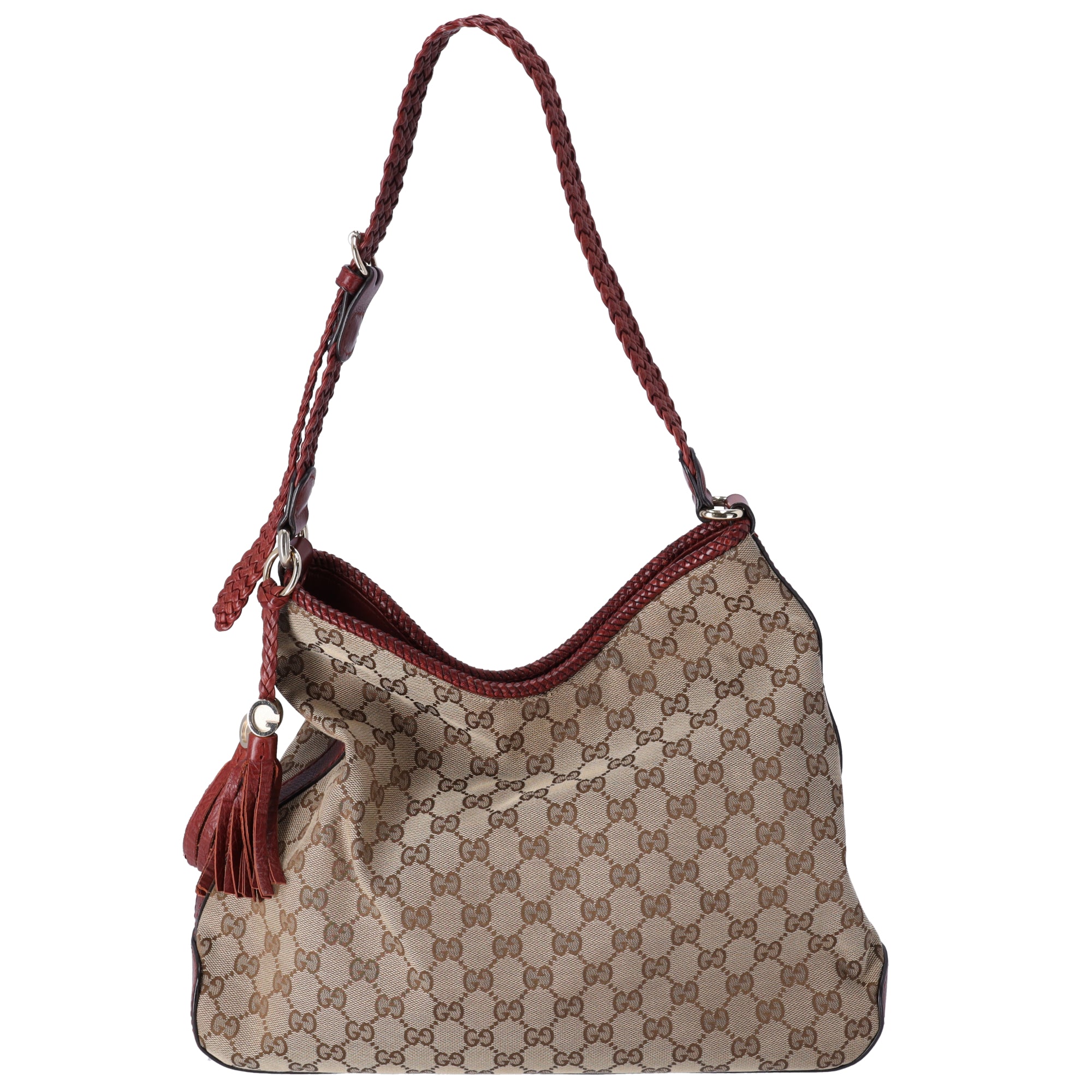 GUCCI GG Shoulder Bag 257026 Beige Dark Brown Jacquard