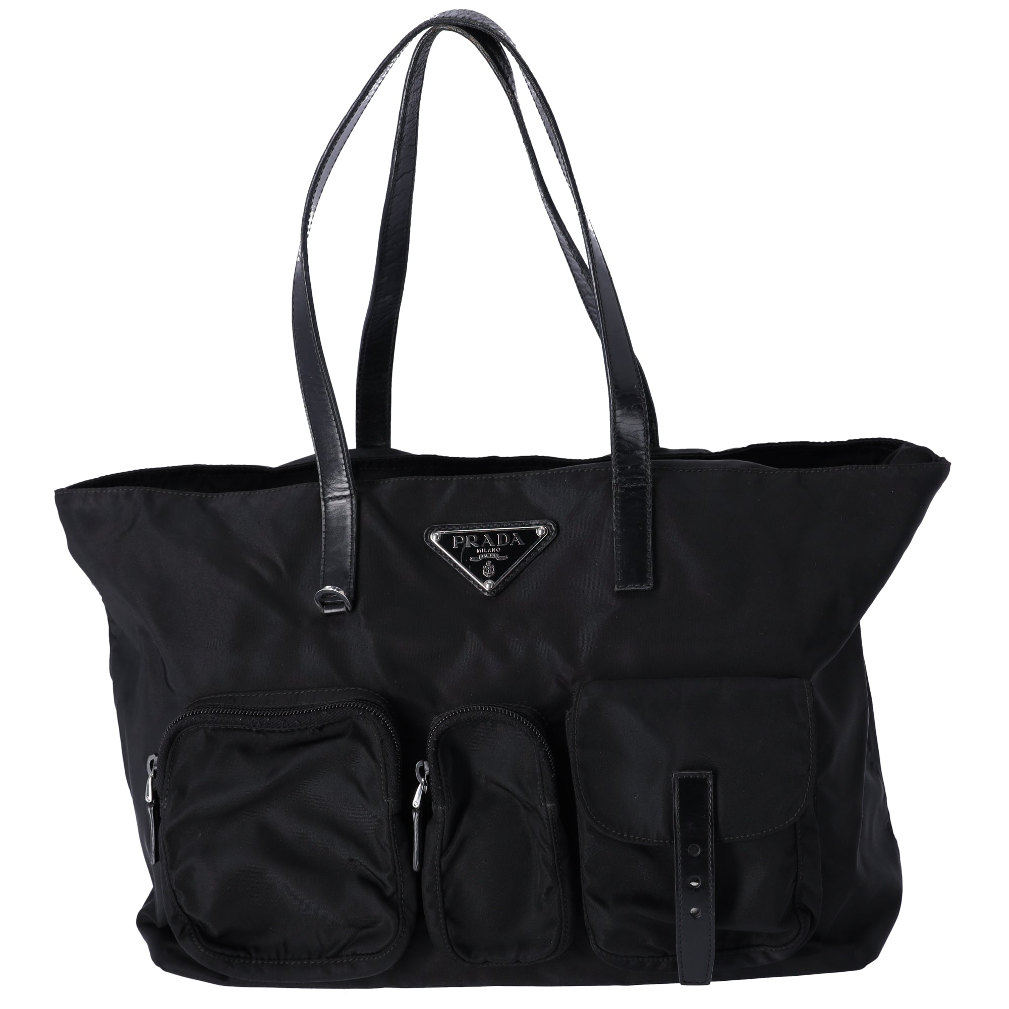 ★PRADA★ 23FW Women's Nylon Triangle Logo Shoulder Tote Bag PRADA Tote Bag Shoulder Bag Triangle Logo Nylon Authentic