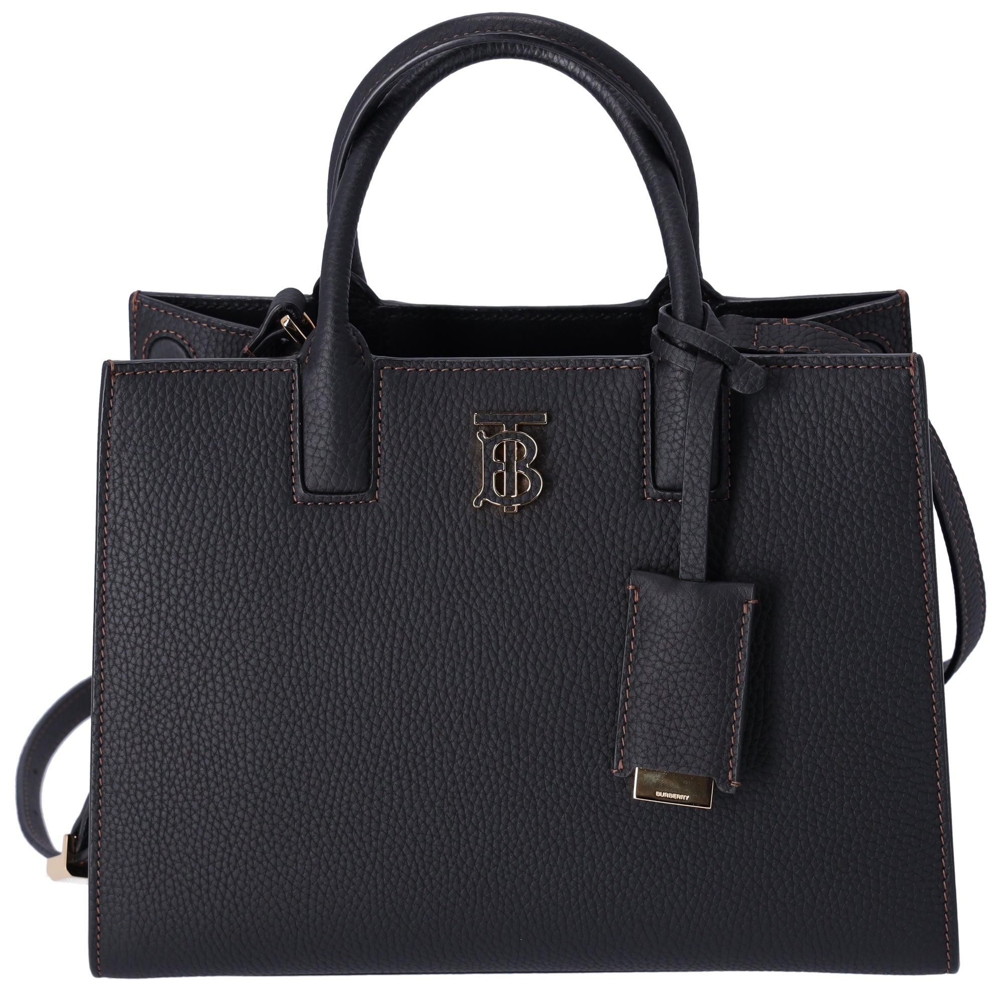 BURBERRY Mini Francis Bag Tote Bag 8049044 Black Pebbled