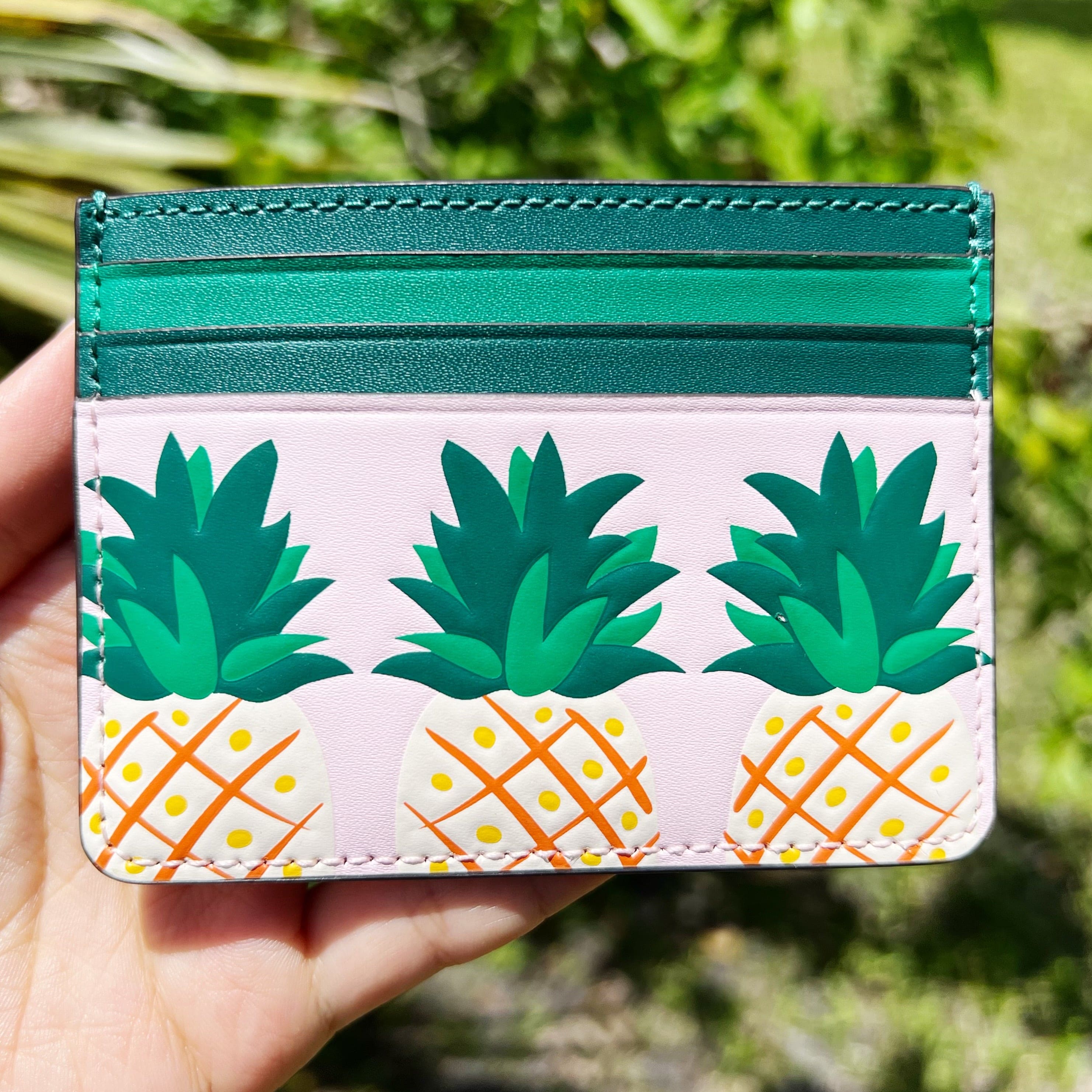 Kate Spade Colada Staci Pineapple Square Flap Crossbody Pink Multi + Card  Case