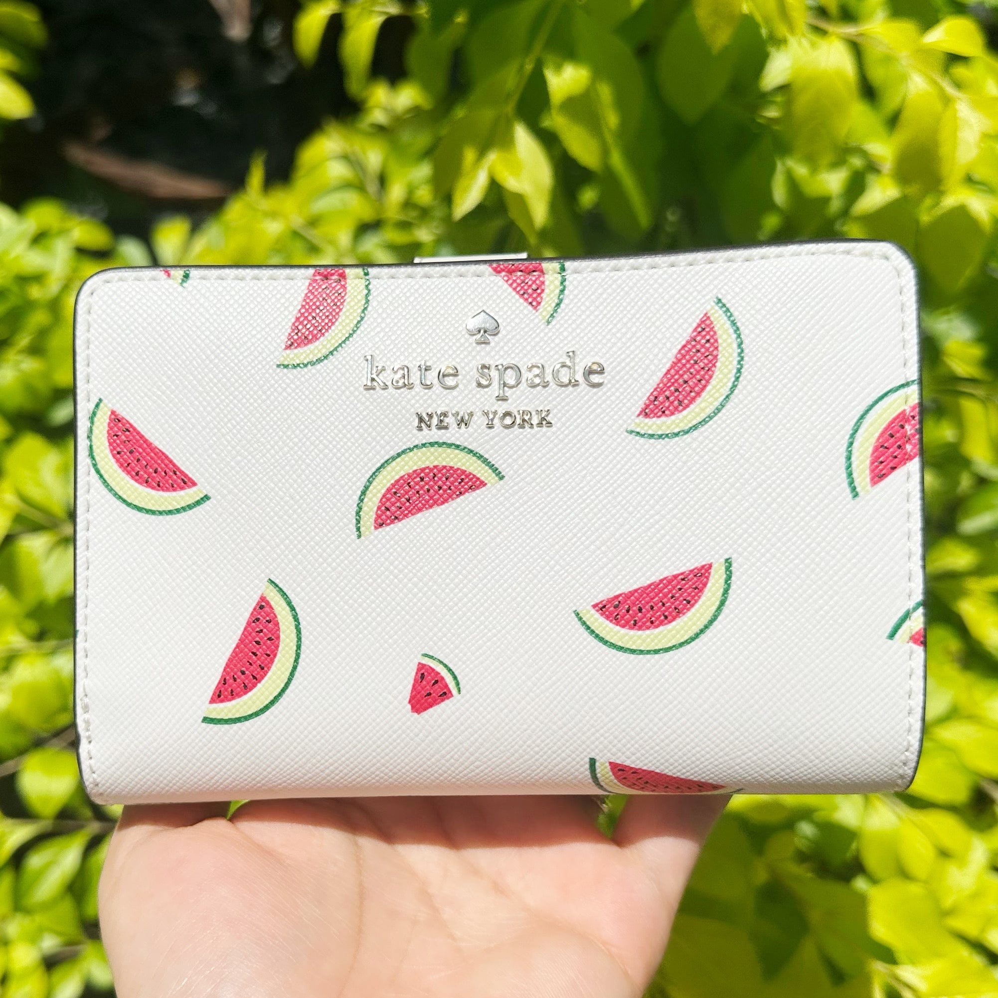 Kate Spade Staci Watermelon Party Medium L-Zip Card Holder