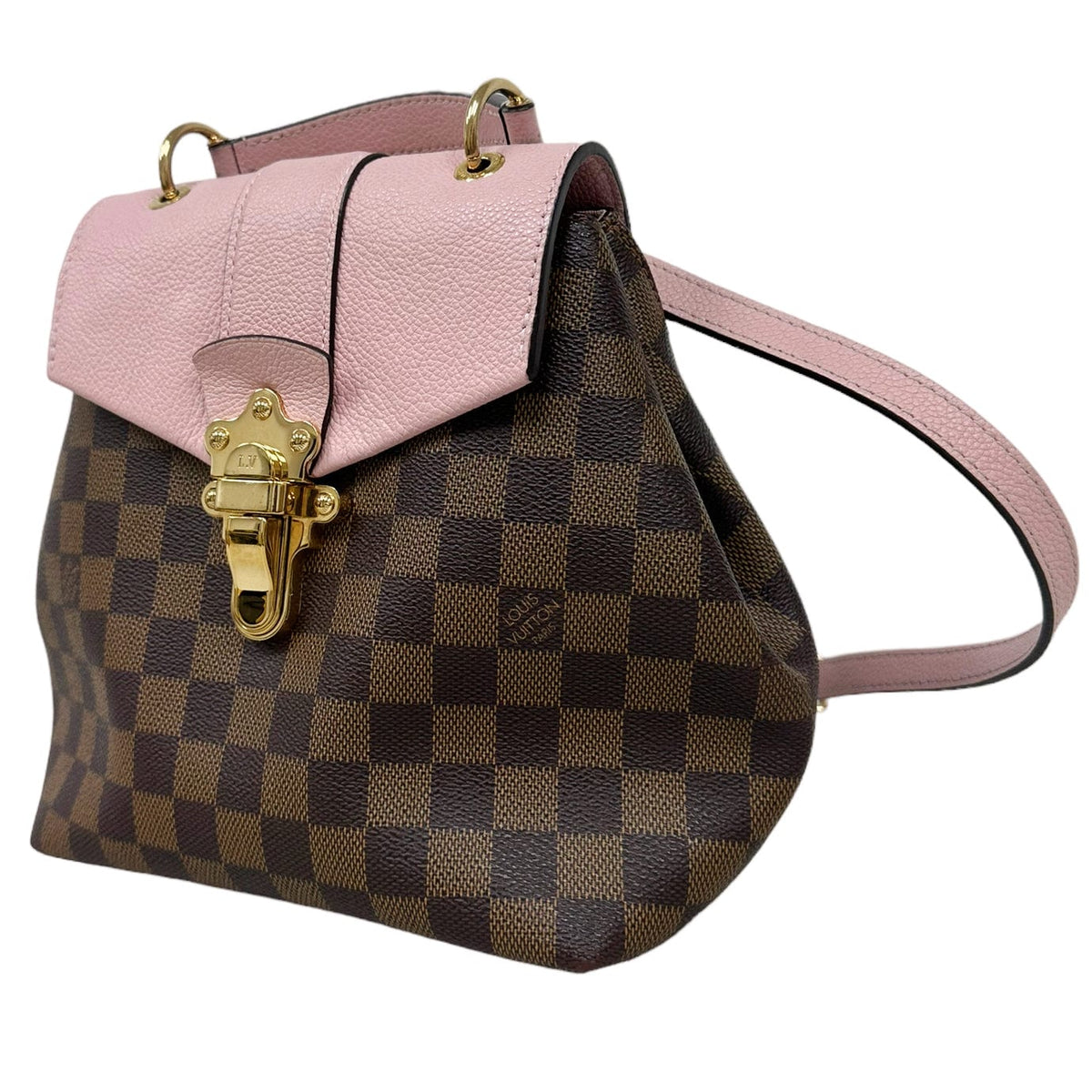 Louis Vuitton Clapton Backpack Crossbody Damier Brown Pink Leather