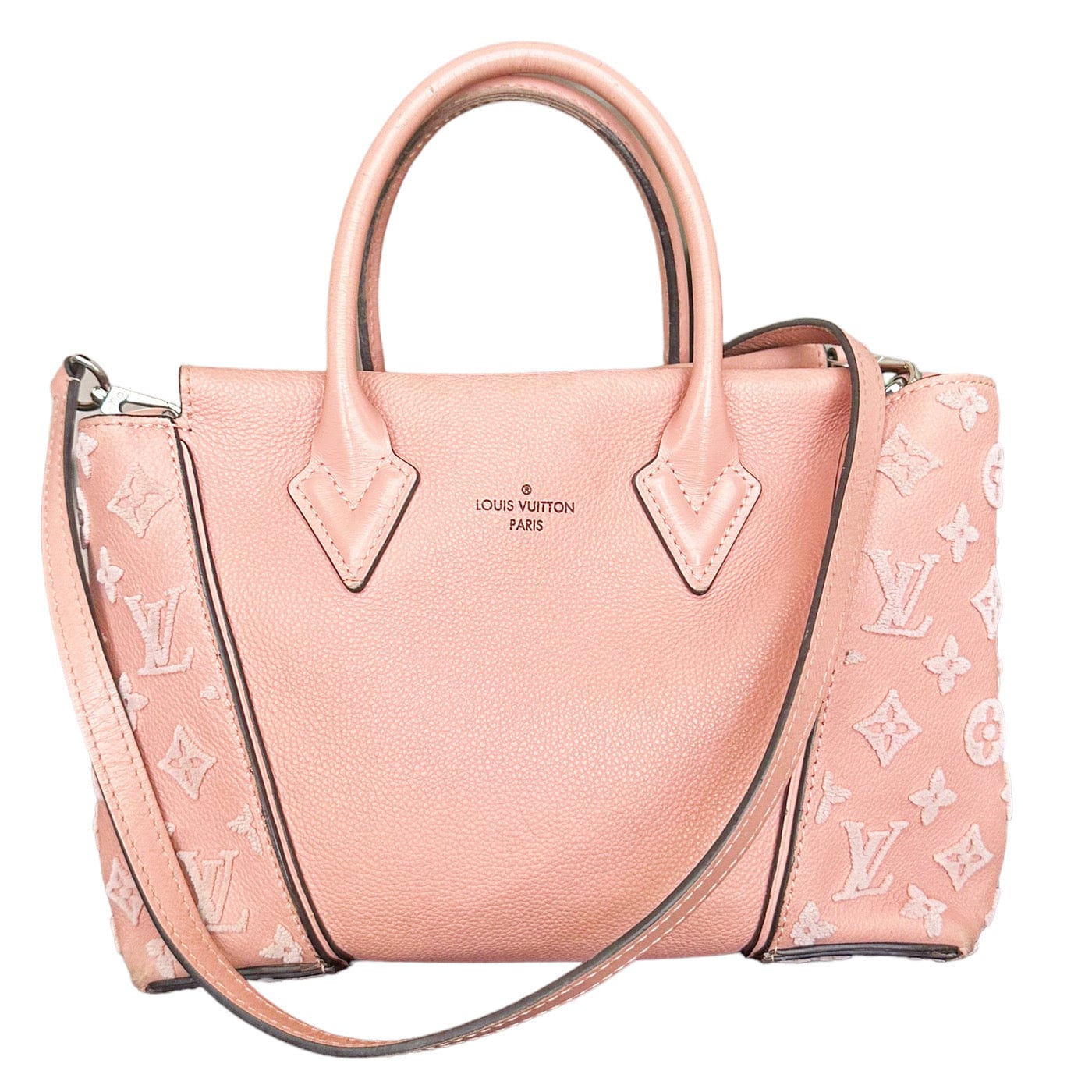 Louis Vuitton Mahina Girolatta Magnolia Convertible Tote Shoulder Bag Gray Pouch