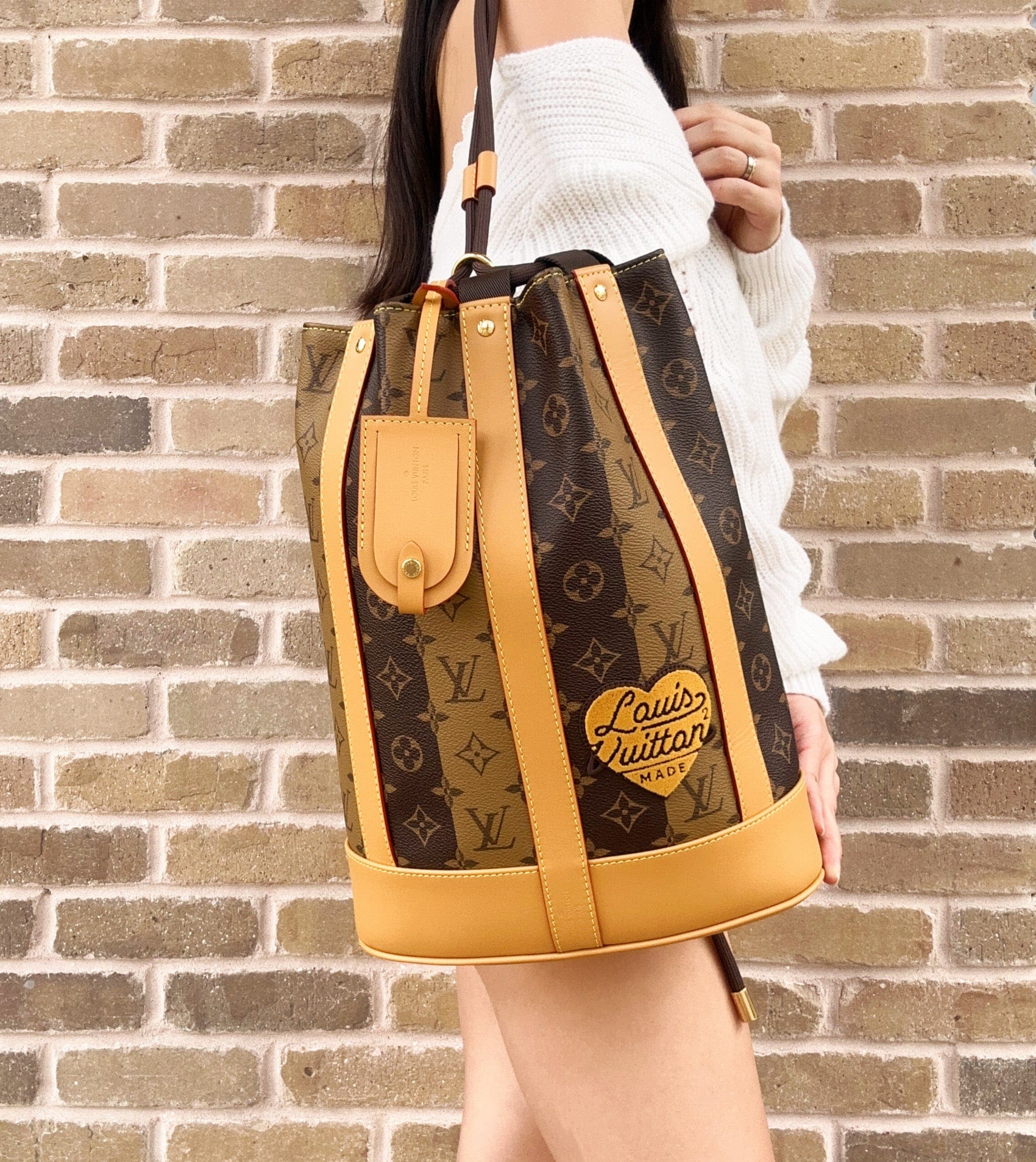 Louis Vuitton Reverse Monogram Stripe Randonnee Messenger Shoulder Bag  M45968