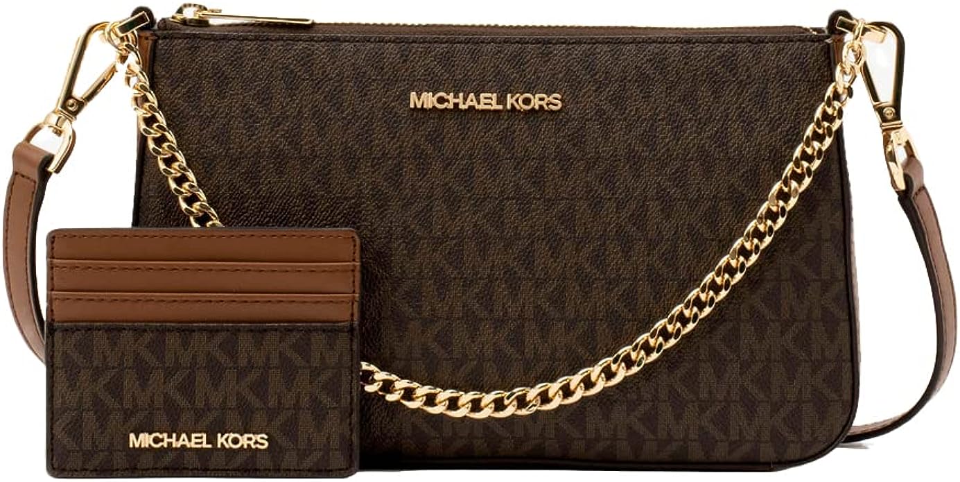 Michael Kors, Bags, Michael Kors Giftable Shoulder Bag Card Holder Boxed  Set Brown Signature Color