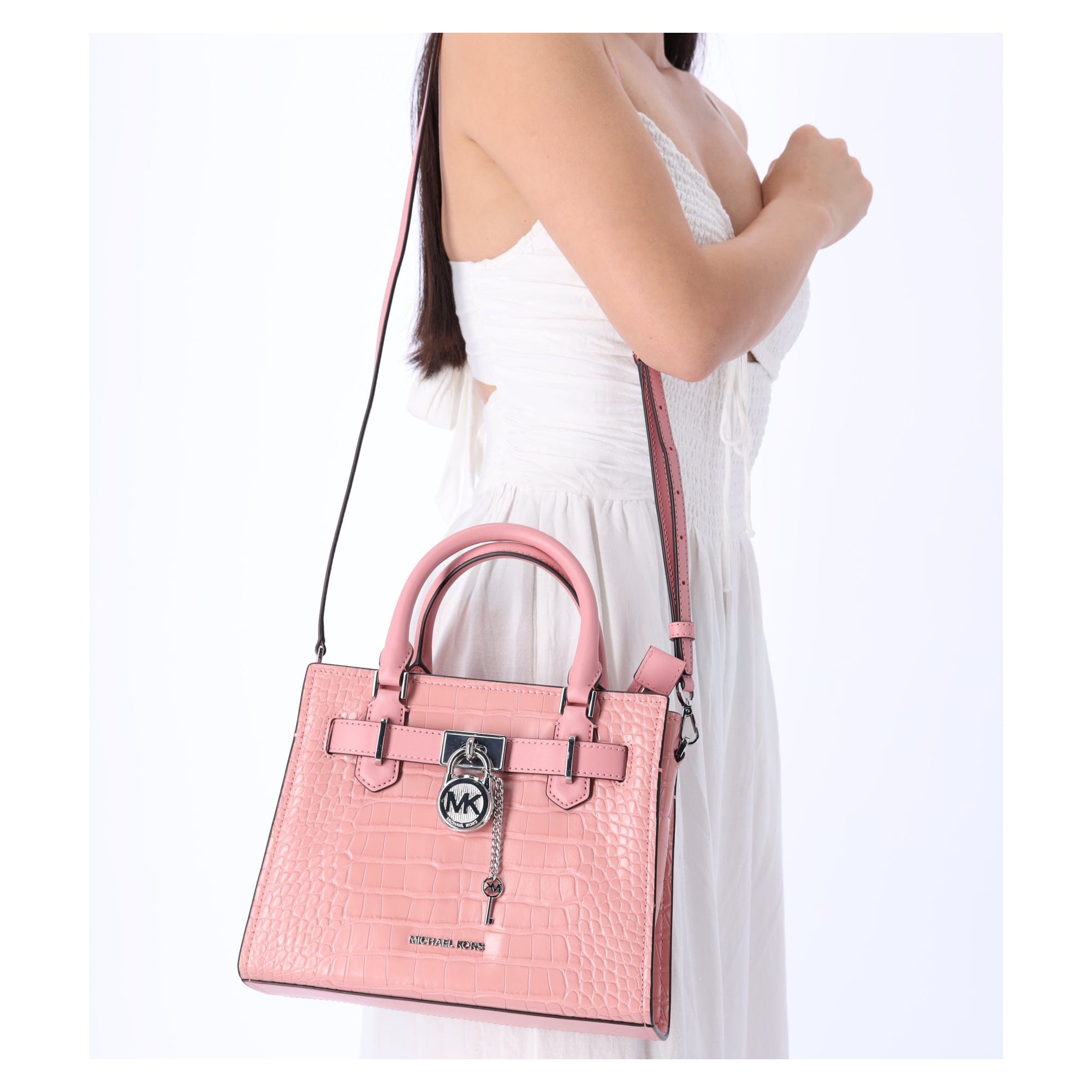 Michael Kors Travel XS Carmine Pink Leather Duffle Crossbody Handbag Purse  | eBay