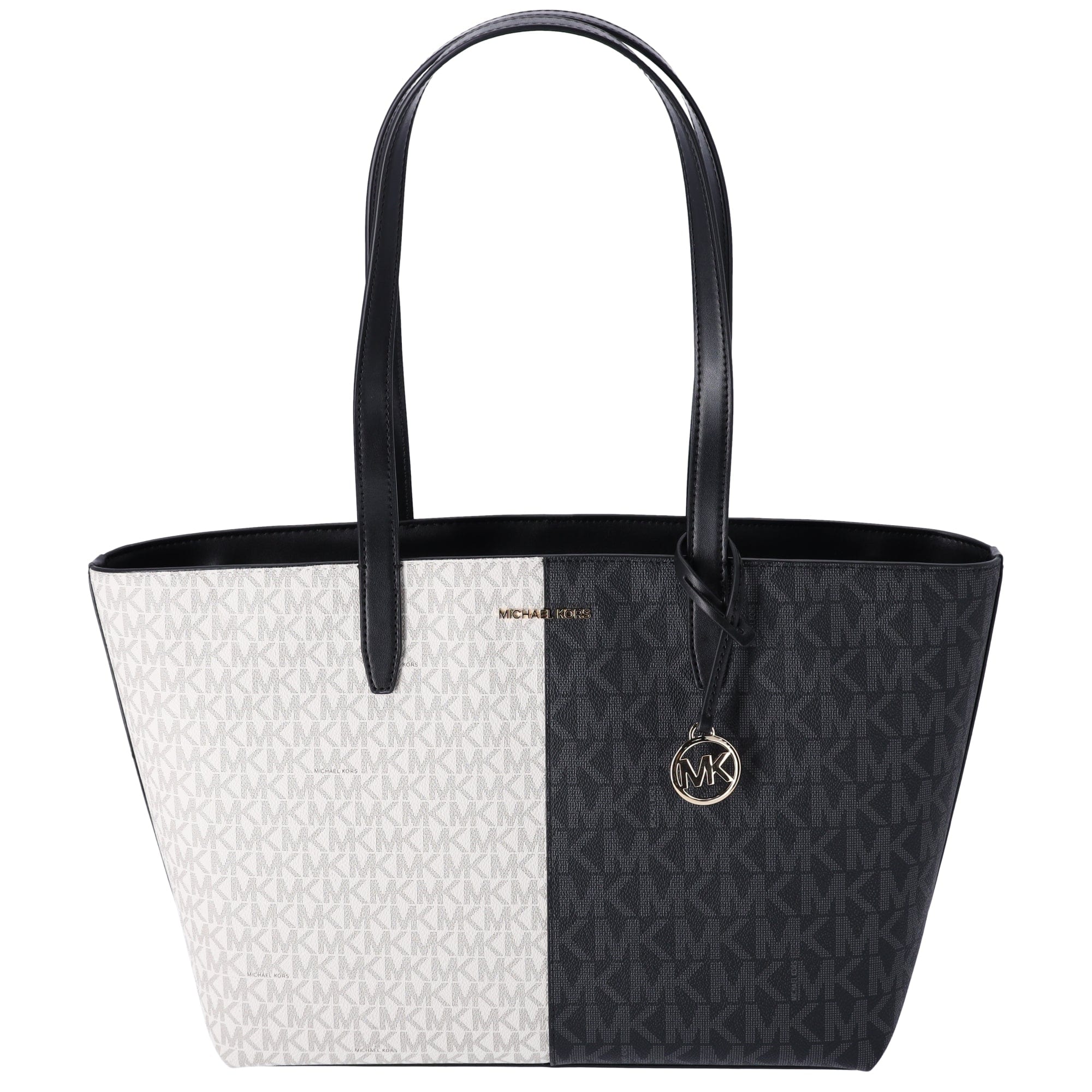 MICHAEL KOR JET good SET BLACK GRAY SIGNATURE TOTE