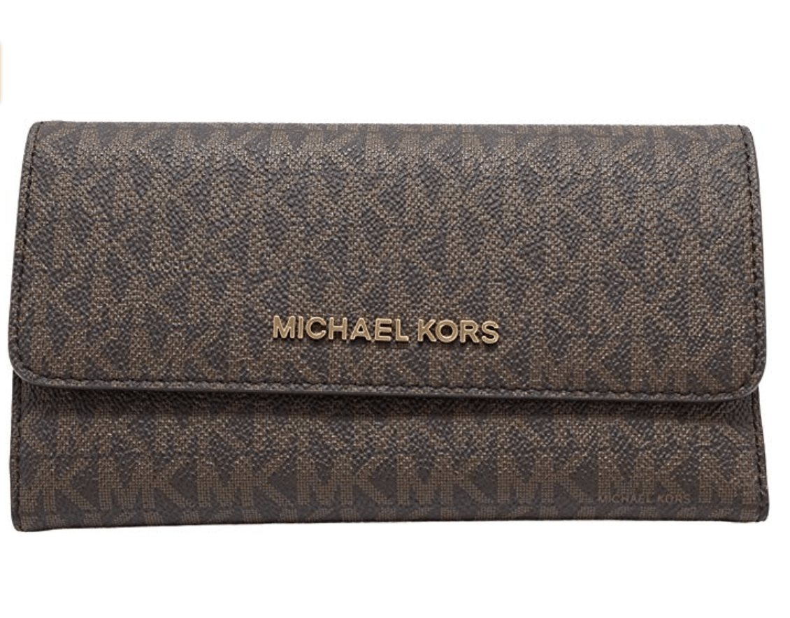 Michael kors jet 2024 set wallet brown