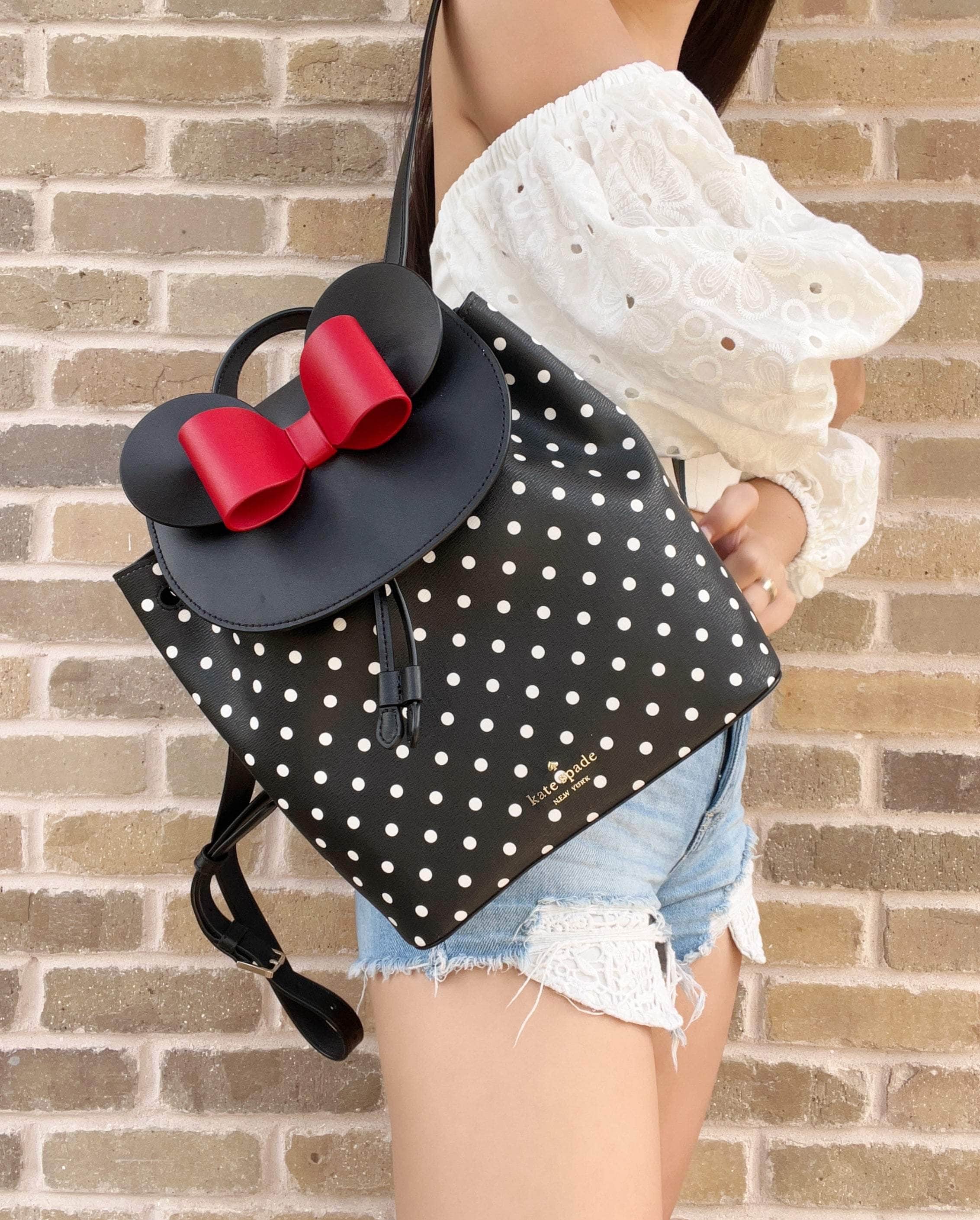 Disney Minnie Mouse Polka Dot Bow Zip Around Wallet
