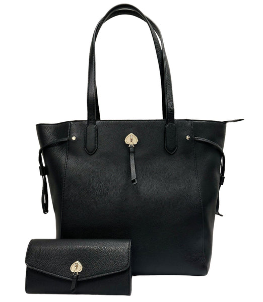 Kate Spade Marti Large Top Zip Tote Shoulder Bag Black Leather