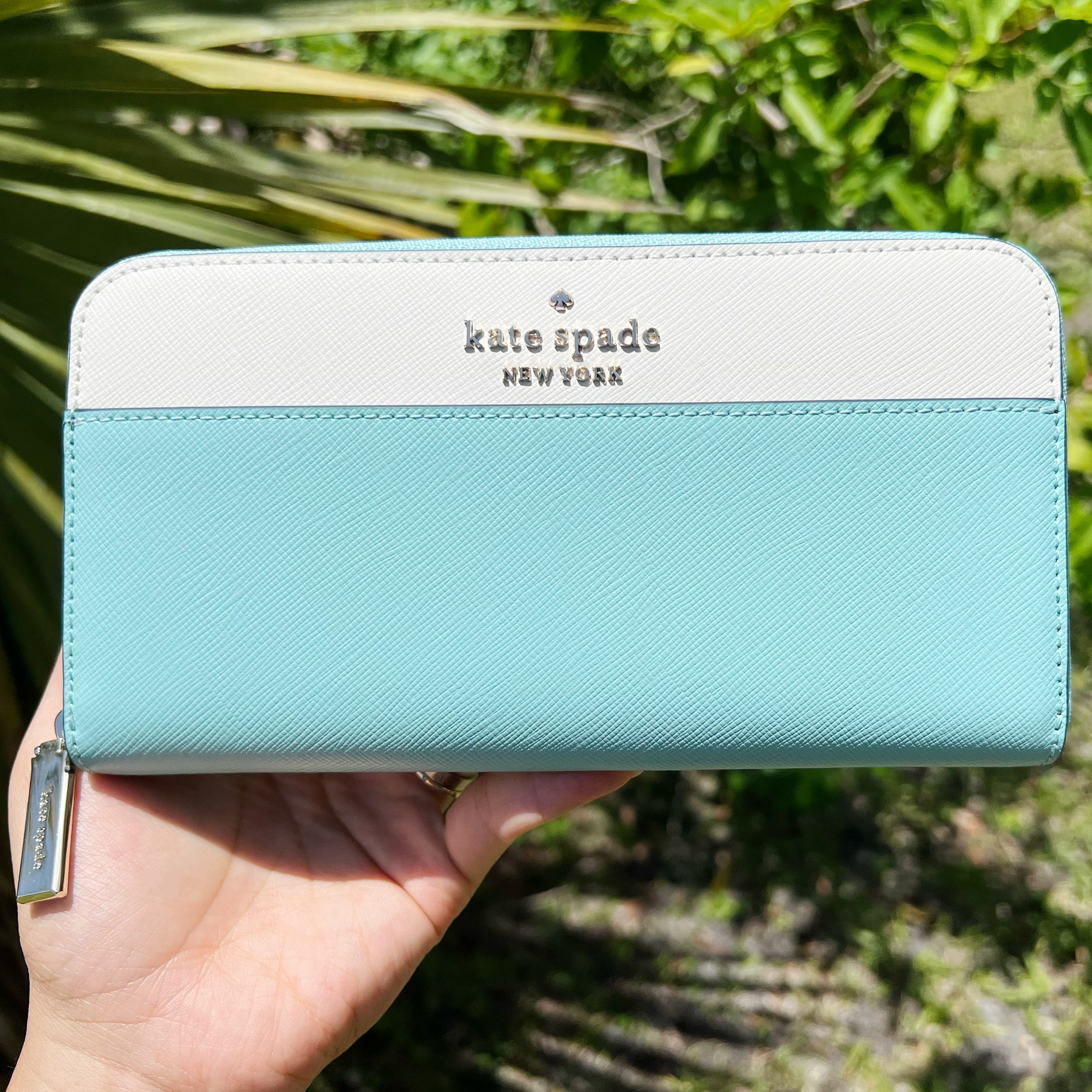 Kate Spade Staci Colorblock Saffiano Large Continental Wallet Clutch Peacock