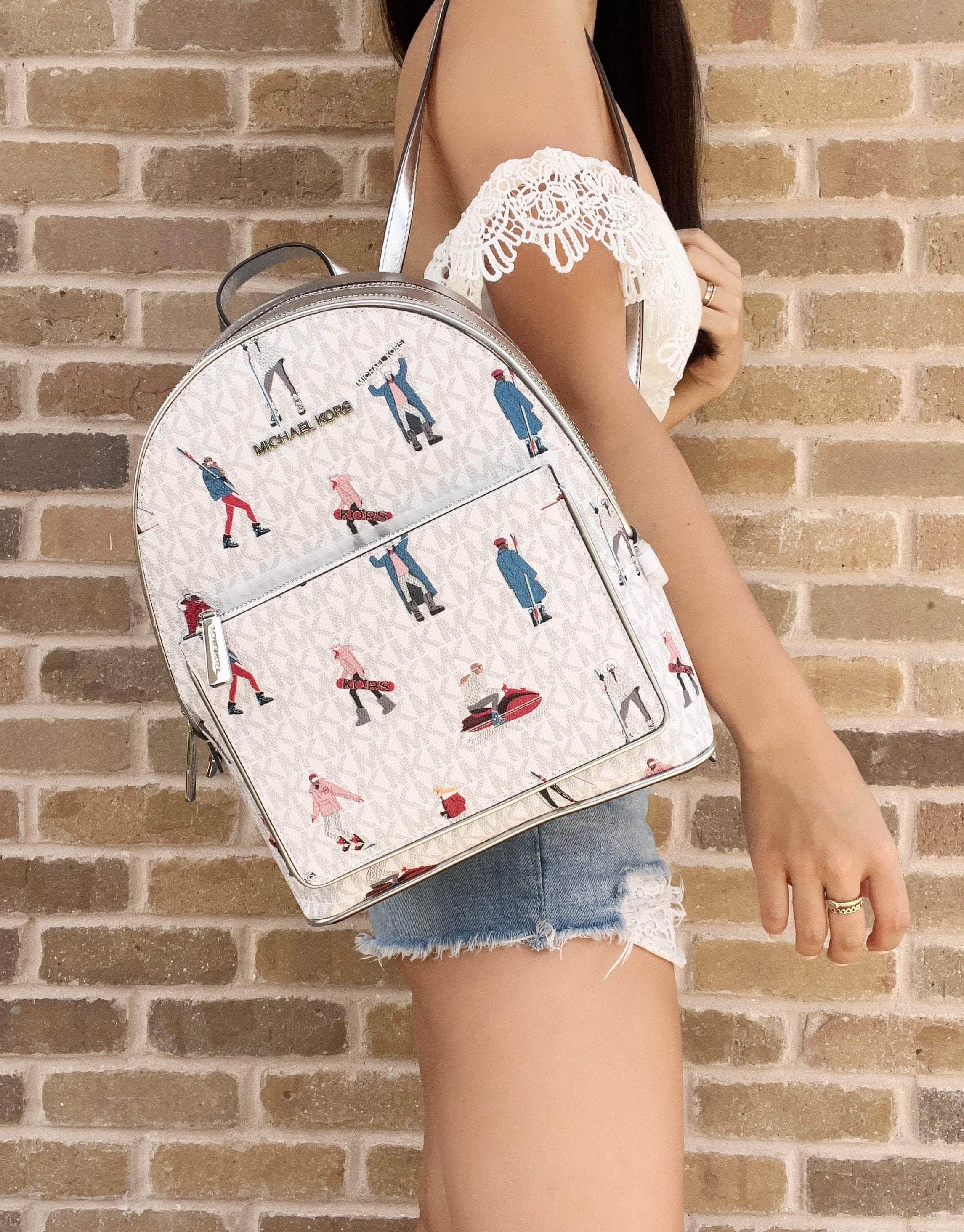 Michael Kors Jet Set Girls Adina Medium Backpack Signature Bright White MK Multi Michael Kors Jet Set Girls Adina Medium Backpack Signature Bright White MK Multi
