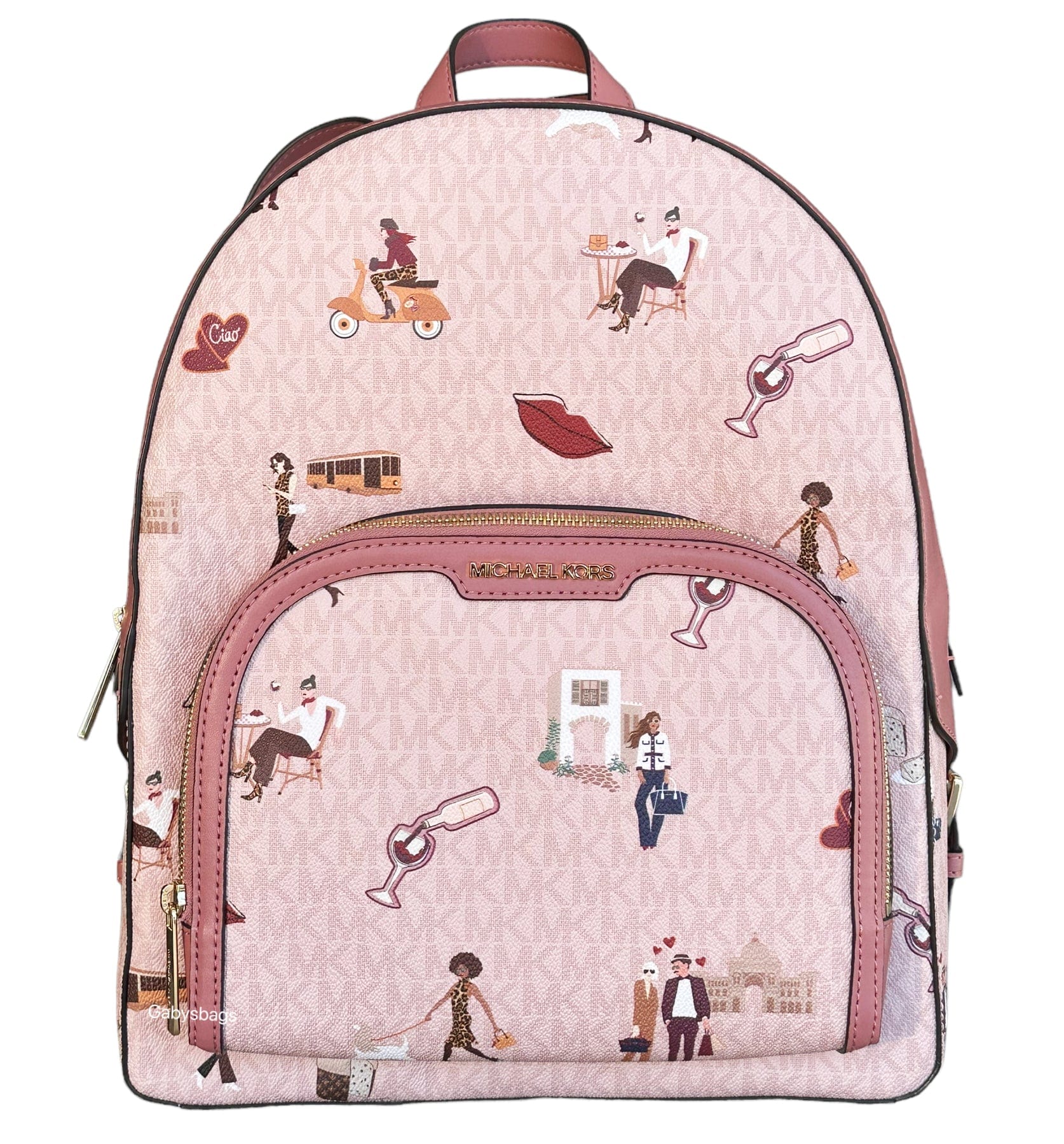 Michael Kors Jet Set Girls Jaycee Large Backpack School Bag Brown MK  Signature